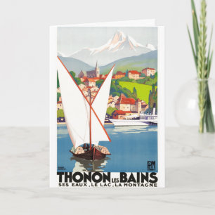 Thonon Les Bains Fransk Resa Europa Vintage Kort