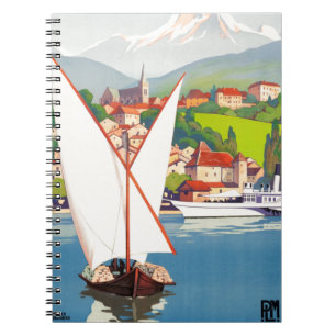 Thonon Les Bains Fransk Travel Europa Anteckningsbok Med Spiral
