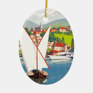 Thonon Les Bains Fransk Travel Europa Julgransprydnad Keramik