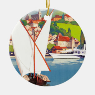Thonon Les Bains Fransk Travel Europa Julgransprydnad Keramik