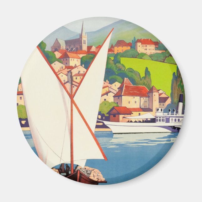 Thonon Les Bains Fransk Travel Europa Magnet (Framsidan)
