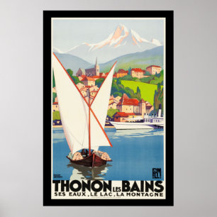 Thonon Les Bains Fransk Travel Europa Poster