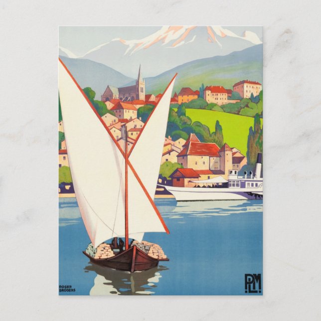 Thonon Les Bains Fransk Travel Europa Vykort (Framsida)