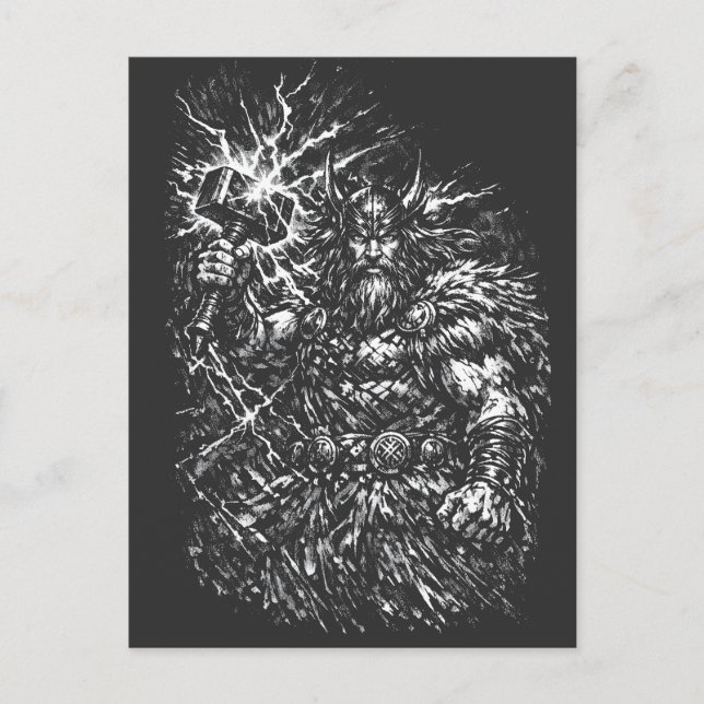 Thor — Åsk‑smedjade åskguden Vykort (Framsida)