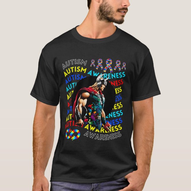 Thor Autism Awareness Navigating Autism Autism Chi T Shirt (Framsida)