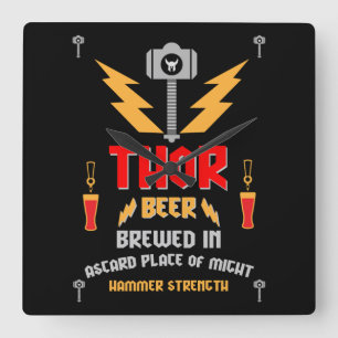 Thor Beer Germanic Paganism Fyrkantig Klocka