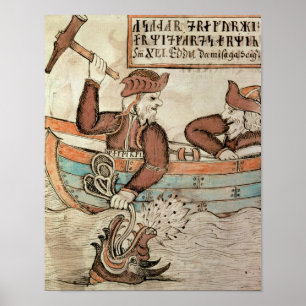 Thor-fiske efter Midgard-serpent Poster