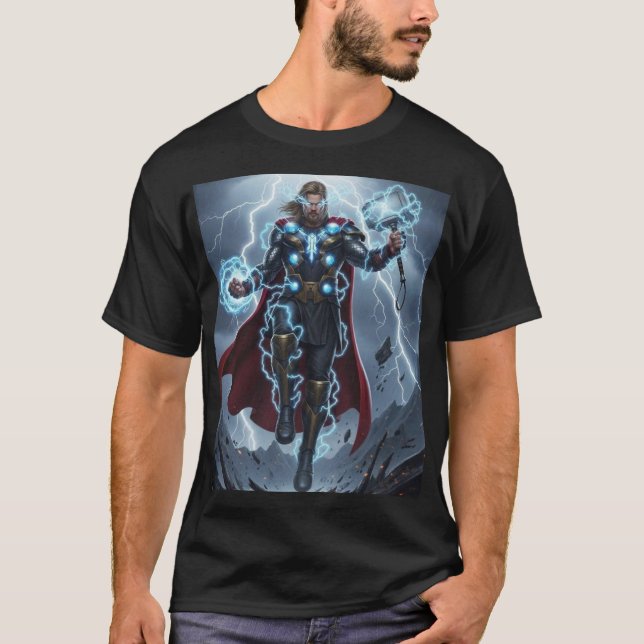 Thor – God of Thunder Storm Power T Shirt (Framsida)