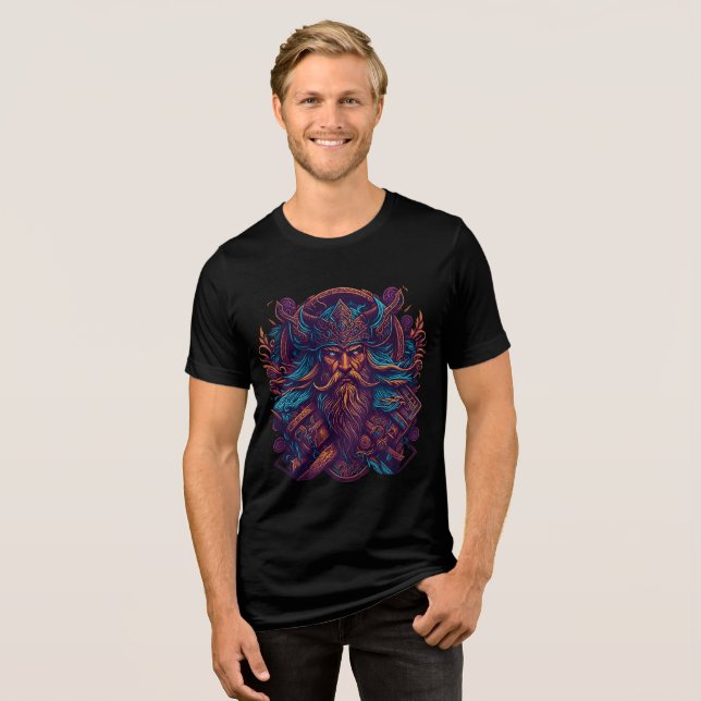 Thor Graffiti Storm - Retro Norse Power Tee (Framsida Full)