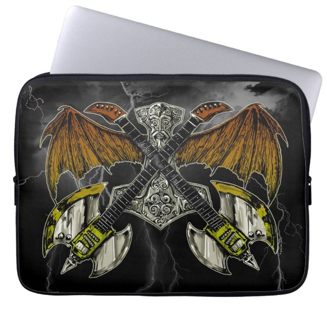 Thor Hammer of the Gods Guitars Laptop Sleeve (Framsidan)