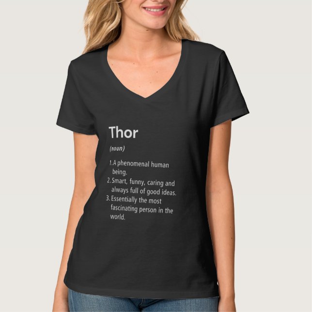 Thor Namn Definition Rolig Ordbok T Shirt (Framsida)