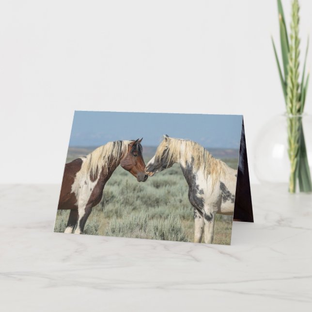 Thor och Tahlequah Vild Horse Greeting Card Tack Kort (Framsida)