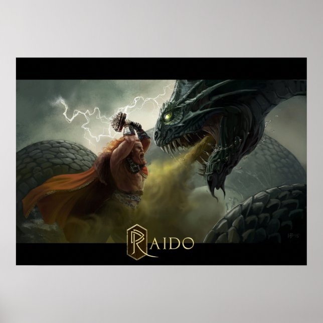Thor Vs Jormungand Poster (Framsidan)