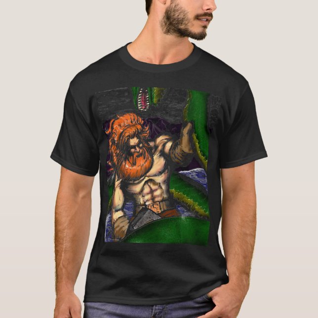 Thor Vs. Jormungand Tee Shirt (Framsida)