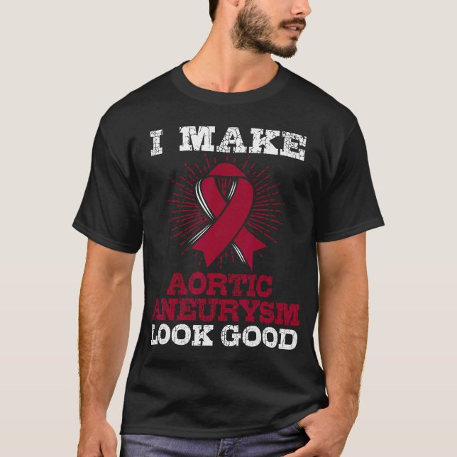 Thoracic Aortic Aneurysm Awareness T-Shirt Burgund (Framsida)