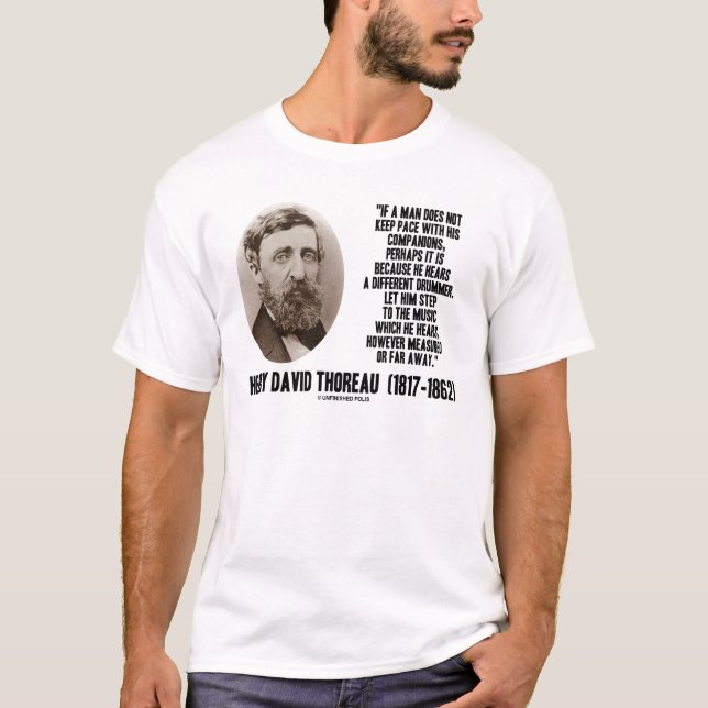 Thoreau annorlunda Drummer-steg till musiken T-shirt (Framsida)