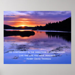 Thoreau-citatet och Big Bear Sunrise Poster