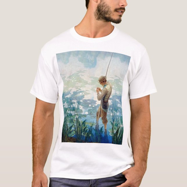 Thoreau Fishing at Walden Pond by N. C. Wyeth T Shirt (Framsida)