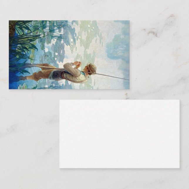 Thoreau Fishing at Walden Pond by N. C. Wyeth Visitkort (Fram/baksida)