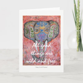Thoreau Poetry målade ett "Elephant Art Greeting C Kort