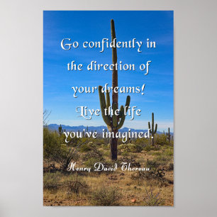 Thoreau Quote, gå med säkerhet Poster