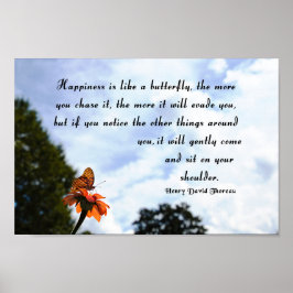 Thoreau Quote, lycka Poster
