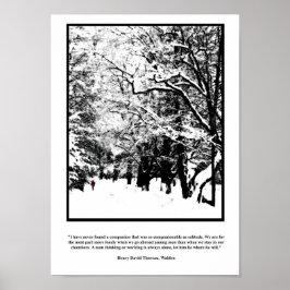 Thoreau Solitude Quote Poster - Lone Walk New Snö