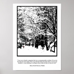 Thoreau Solitude Quote Poster - Lone Walk New Snö