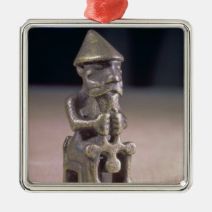 Thoren med en bulta, statuette grundar i island julgransprydnad metall