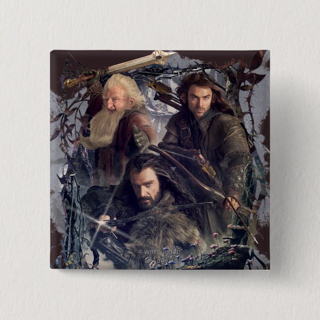Thorin, Kili och Balin Graphic Knapp (Framsida)