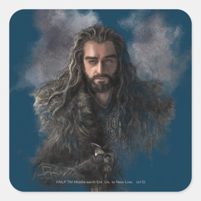 THORIN OAKENSHIELD™ Illustration Fyrkantigt Klistermärke (Framsida)