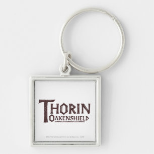 THORIN OAKENSHIELD™ Logotyp Brown Fyrkantig Silverfärgad Nyckelring