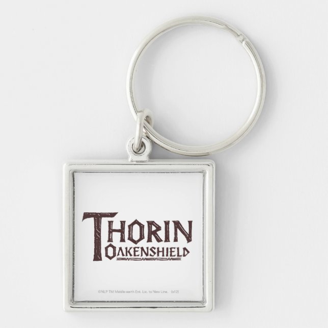 THORIN OAKENSHIELD™ Logotyp Brown Fyrkantig Silverfärgad Nyckelring (Framsidan)