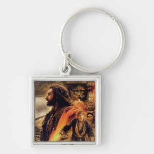 THORIN OAKENSHIELD™ och BILBO BAGGINS™ i Erebo Fyrkantig Silverfärgad Nyckelring