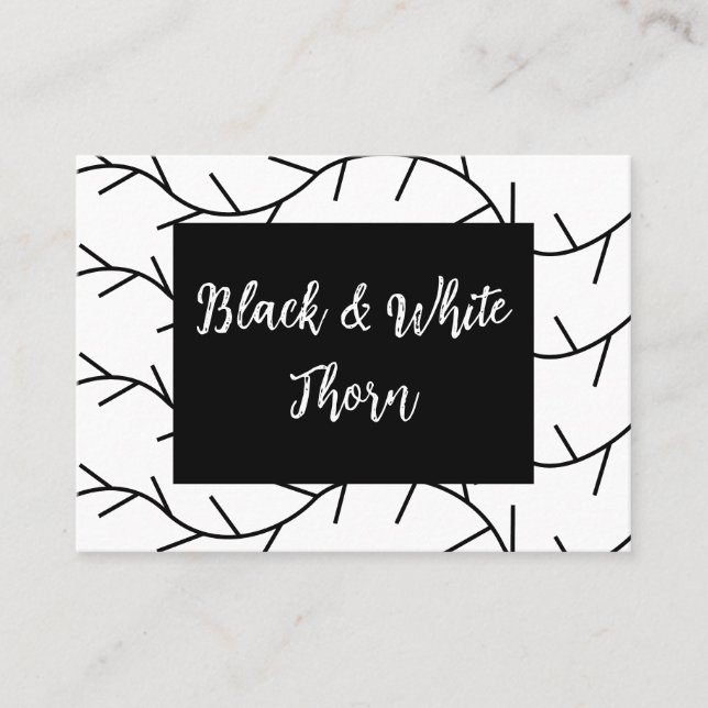 Thorn Black and White Thorn Visitkort (Framsida)