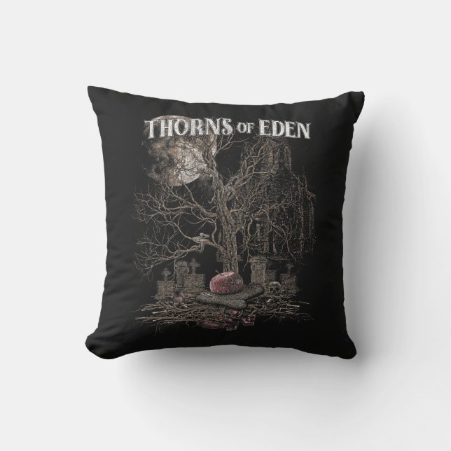 Thorns of Eden - Gothic Streetwear Design Kudde (Framsida)