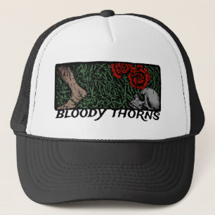 Thorns Skull Ro Feet Medieval Färgad Blommigt Keps