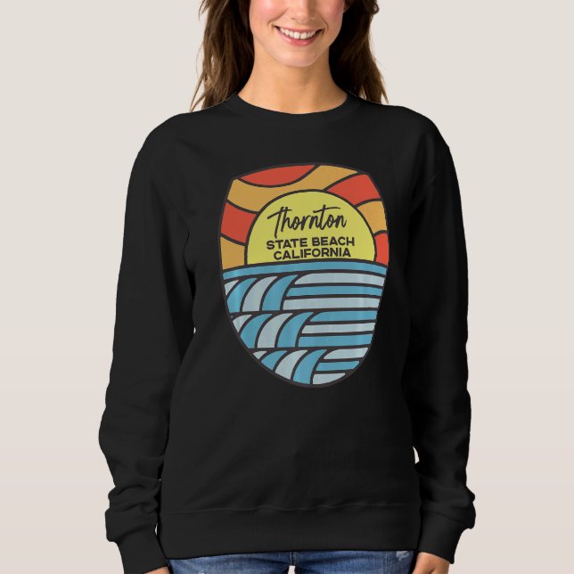 Thornton State Beach California Ca Beach Sunset T Shirt (Framsida)