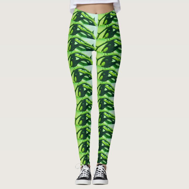 THORNY GRÖNT Leggings (Framsida)