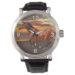 Thoroughavlade hästar galloping Sunrise Watch Armbandsur