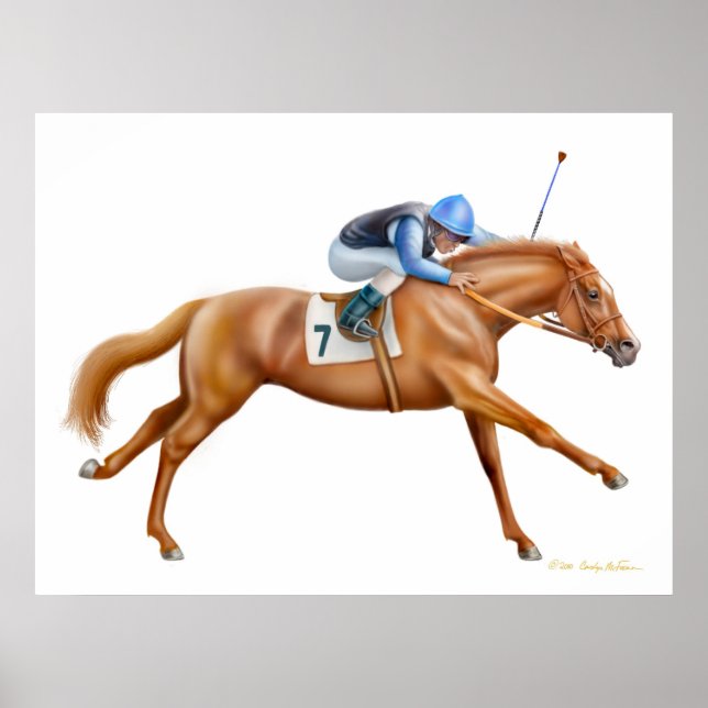 Thoroughavlade Racehorse Skriv ut Poster (Framsidan)