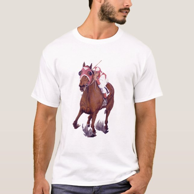Thoroughavlade Tävling Horse Wins T Shirt (Framsida)