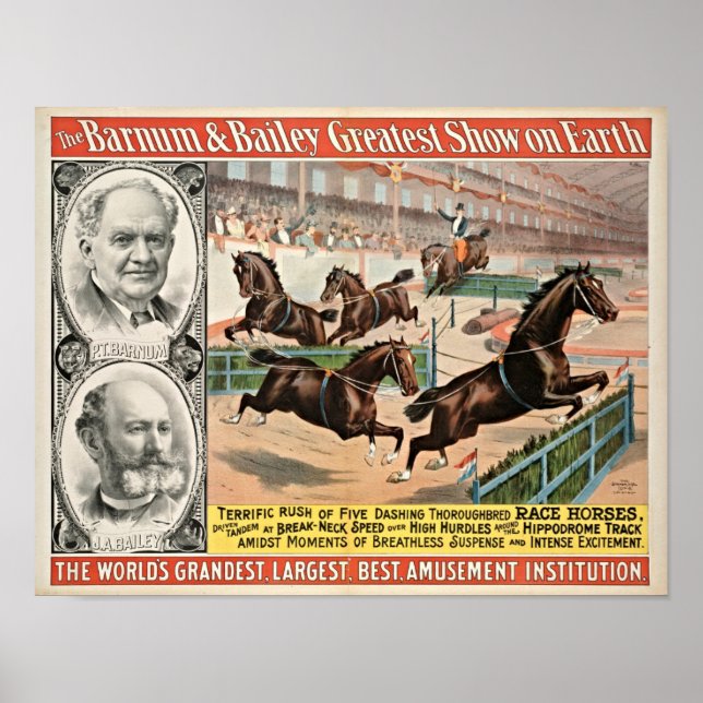 Thoroughavlade Tävling Horses Circus Poster (Framsidan)