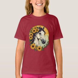 Thoroughborn Horse and Black Eyed Susan Flowers T Shirt