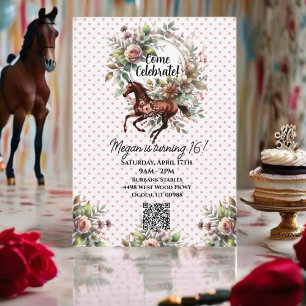 Thoroughborn Horse Equestrian Flower Inbjudningar