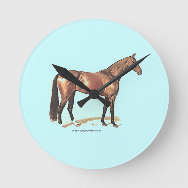 Thoroughborn Horse Rund Klocka (Framsida)