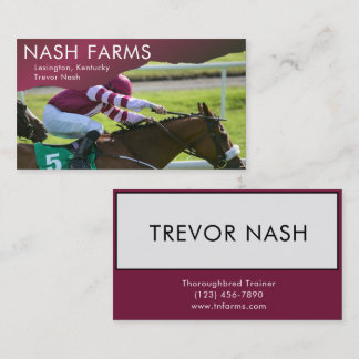 Thoroughborn Horse Trainer Farm & Boarding Busines Visitkort