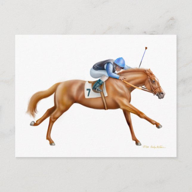 Thoroughborn Racehorse Postcard Vykort (Framsida)