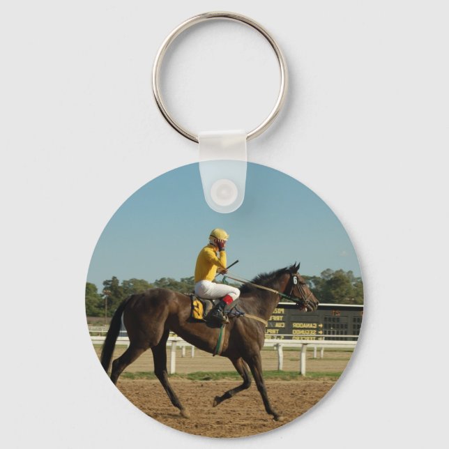 Thoroughborn Tävling Horse Keychain Nyckelring (Framsida)