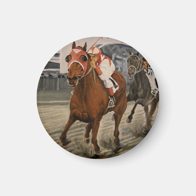 Thoroughborn Tävling Horse Wins Classic Magnet (Framsidan)